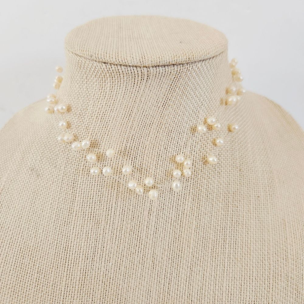 Lia Sophia Pearlette Real Freshwater Cultured Pearl Illusion Floating Necklace